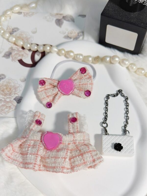 LABUBU Clothes Chanel Pink girl suspender skirt - 图片 2