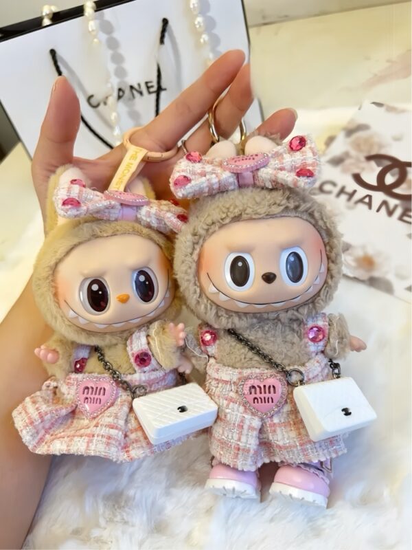 LABUBU Clothes Chanel Pink girl suspender skirt - 图片 5