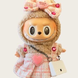 LABUBU Clothes Chanel Pink girl suspender skirt