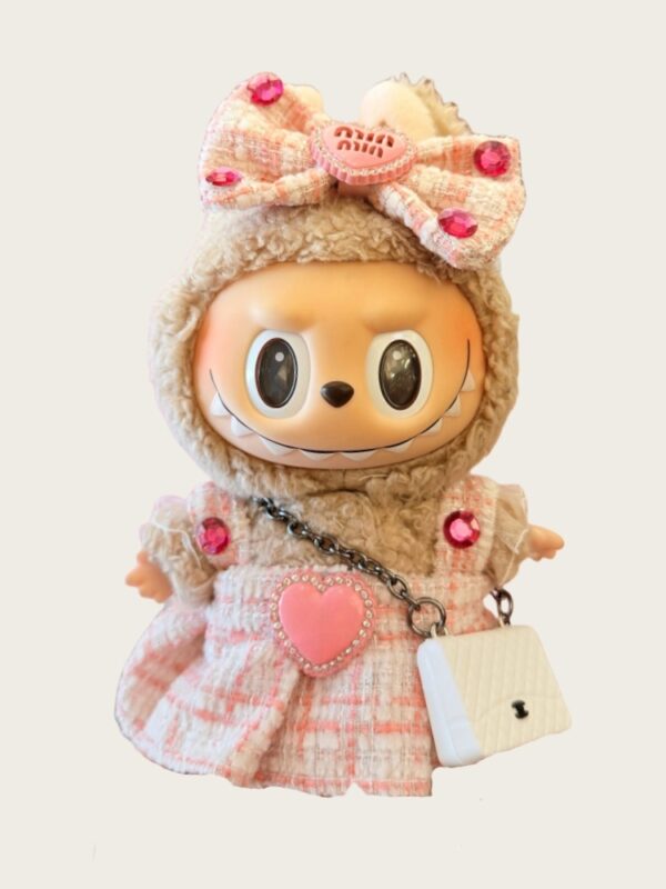 LABUBU Clothes Chanel Pink girl suspender skirt
