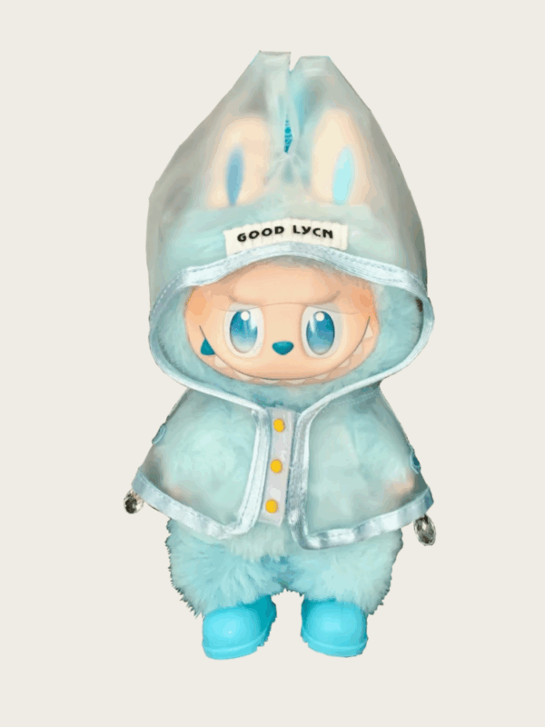 LABUBU Clothes Cute raincoat  with Yellow shoes