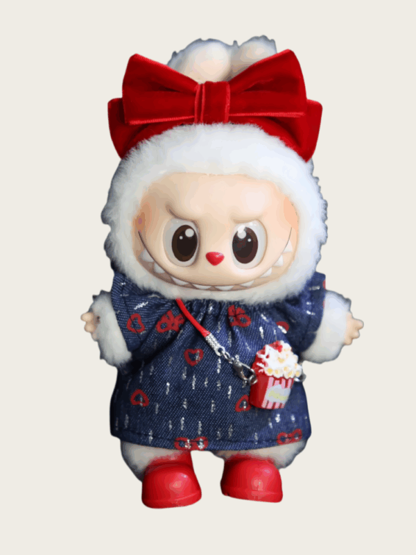 LABUBU Clothes Denim Skirt Popcorn Suit