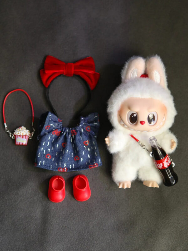 LABUBU Clothes Denim Skirt Popcorn Suit - 图片 2