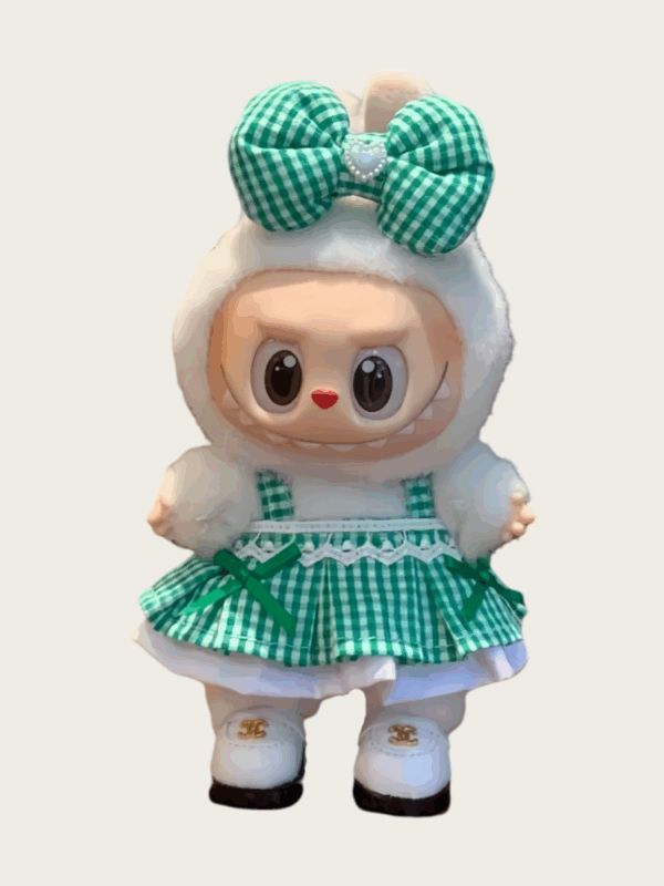 LABUBU Clothes Green Plaid Skirt