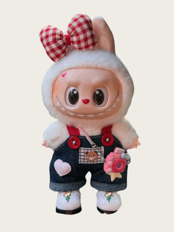 LABUBU Clothes Little Bear denim overalls suit