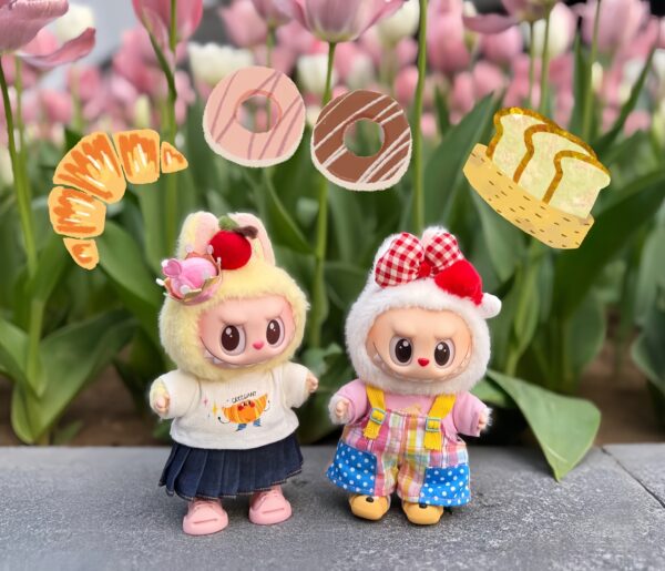 LABUBU Clothes Rainbow Overalls Set - 图片 5