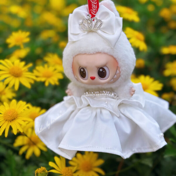 LABUBU Clothes White Wedding Dress - 图片 2