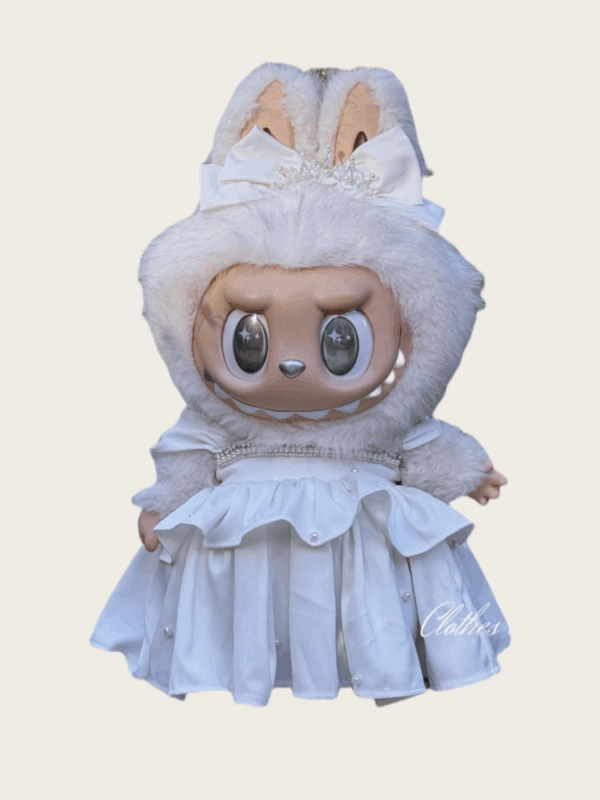 LABUBU Clothes White Wedding Dress