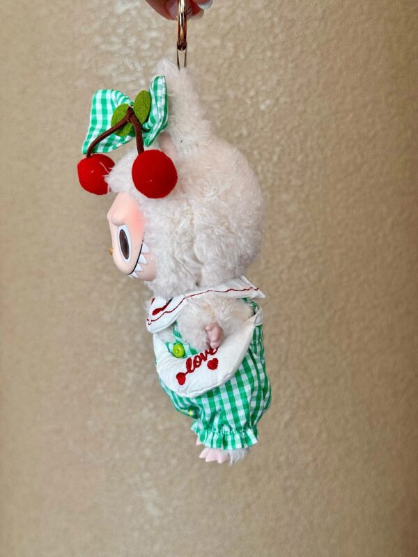 LABUBU Clothes Green Plaid Picnic Cherry Doll Dress - 图片 6
