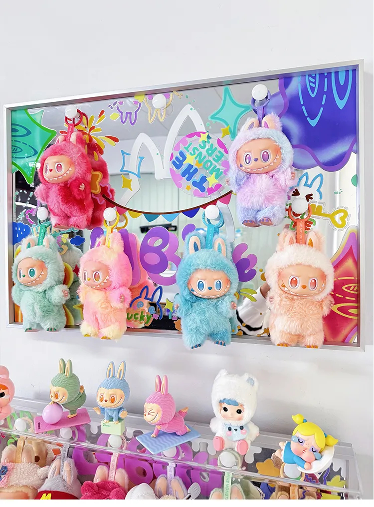 LABUBU Storage   Mirror Rainbow Hanging Picture Doll Storage - 图片 7