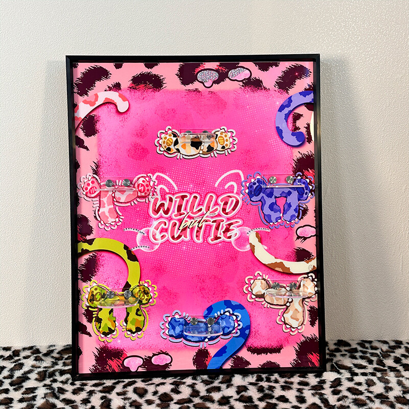 Cry Baby blind box storage Hanging picture Leopard Print - 图片 2