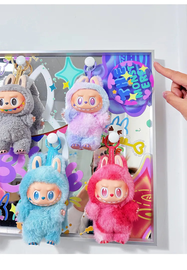 LABUBU Storage   Mirror Rainbow Hanging Picture Doll Storage - 图片 5