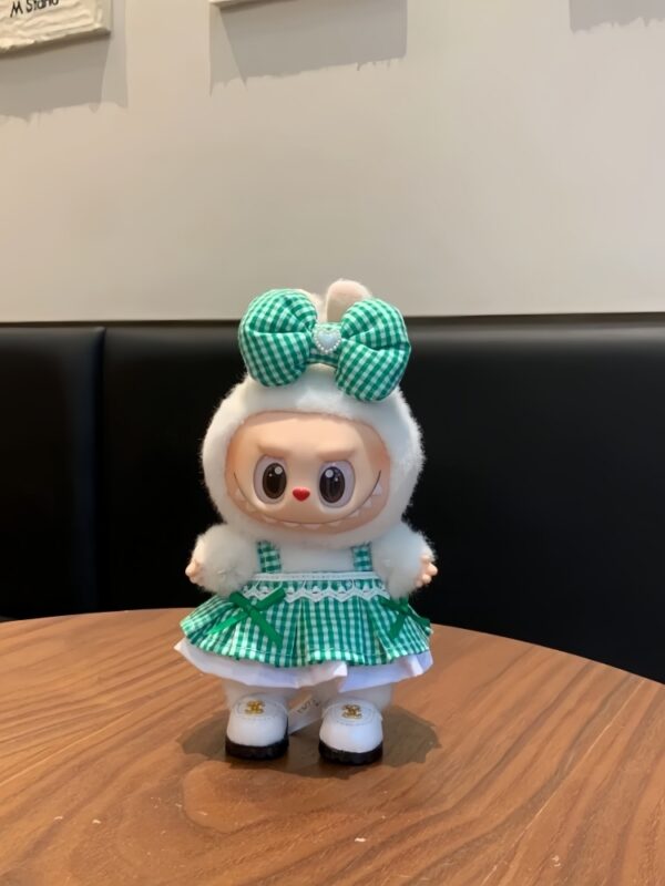 LABUBU Clothes Green Plaid Skirt - 图片 2